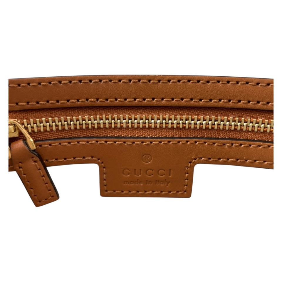 Gucci Shoulder Bag canvas White Brown Gold Interlocking