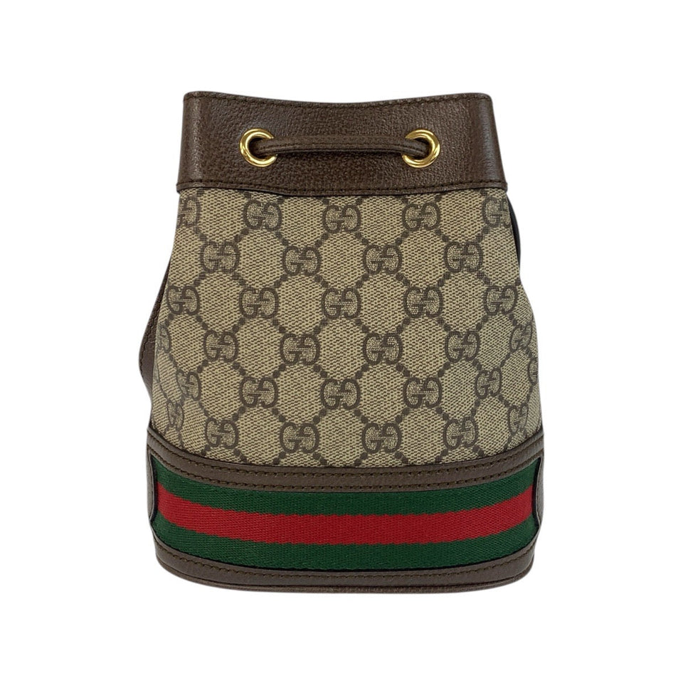 Gucci Shoulder Bag 598127 GG Supreme Canvas Beige Brown Gold Metal Ofidia