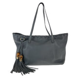 Gucci Tote Bag 354665 leather Grey SilverMetal Bamboo