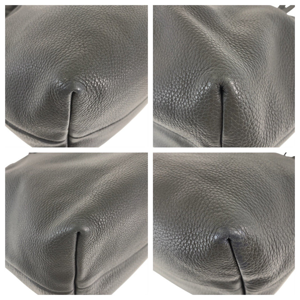 Gucci Tote Bag 354665 leather Grey SilverMetal Bamboo