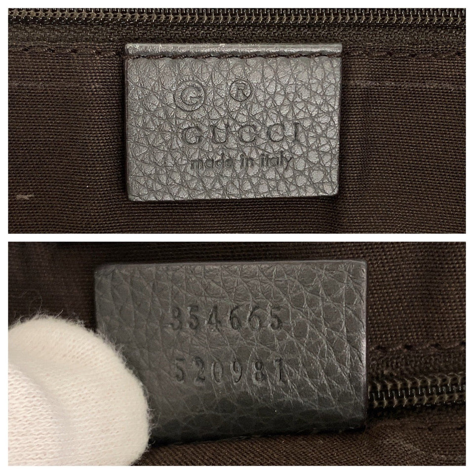 Gucci Tote Bag 354665 leather Grey SilverMetal Bamboo