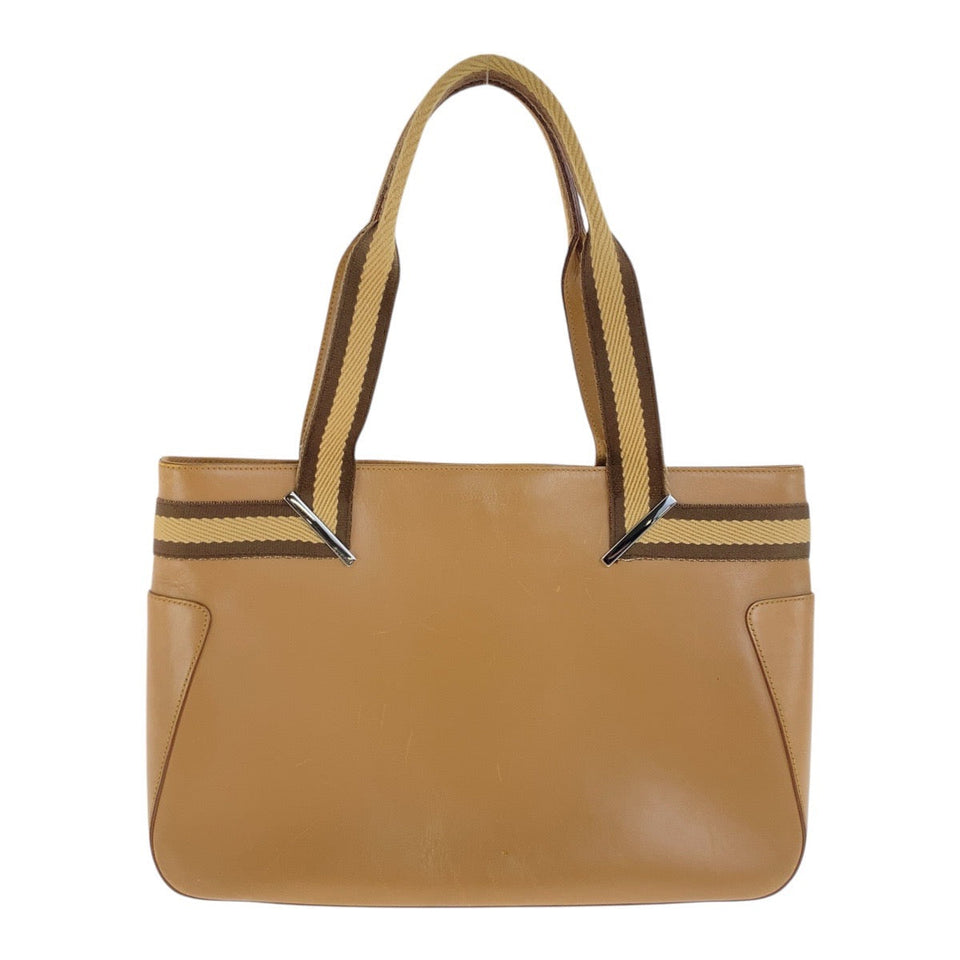 Gucci Tote Bag 73983 leather Beige Brown SilverMetal Sherry