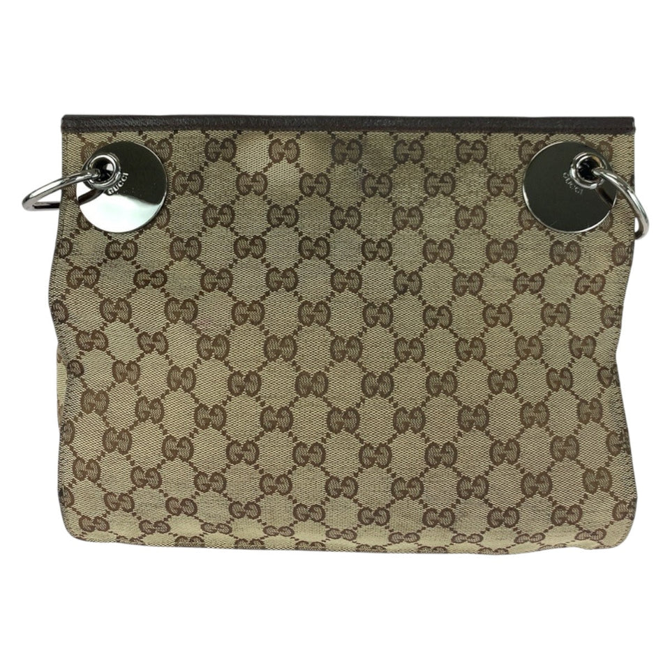 Gucci Shoulder Bag 120811 GG canvas Brown Beige SilverMetal