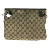 Gucci Shoulder Bag 120811 GG canvas Brown Beige SilverMetal