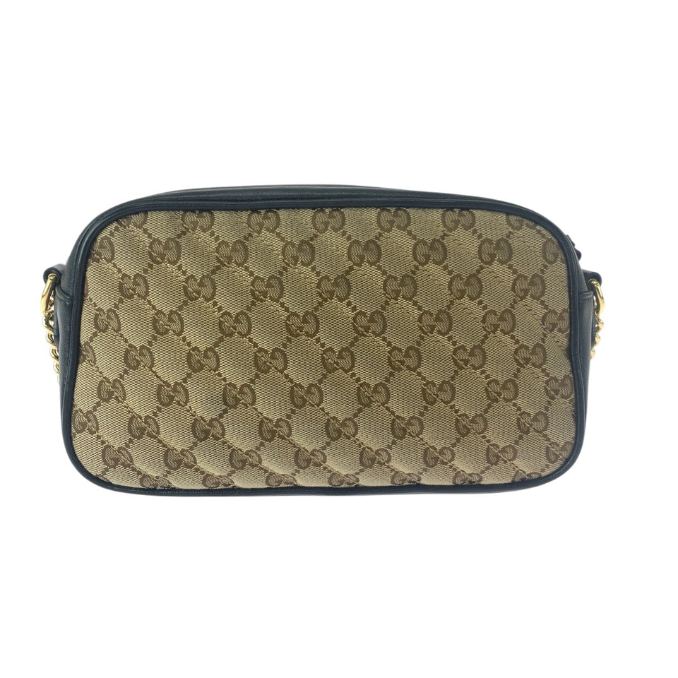 Gucci Shoulder Bag 447632 GG canvas Beige Brown Gold Metal GG Marmont quilting