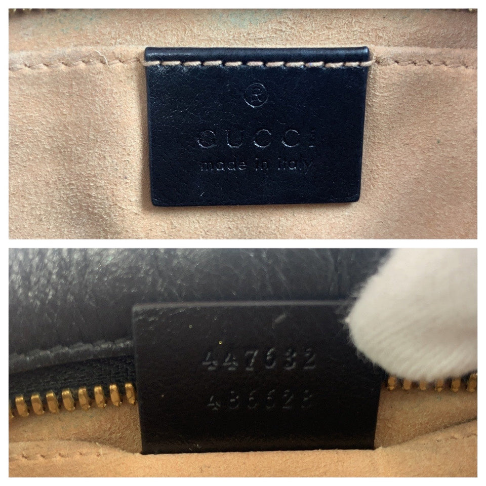 Gucci Shoulder Bag 447632 GG canvas Beige Brown Gold Metal GG Marmont quilting
