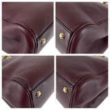 Gucci Handbag 323660 leather Wine Red Bordeaux Gold Metal Bamboo