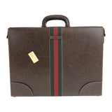 Gucci Business bag leather Brown Gold Metal Sherry Line Old Gucci