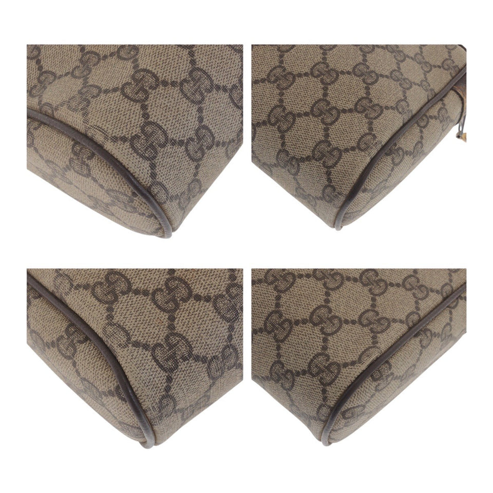Gucci Clutch bag ä¸é®®æ GG Supreme Canvas Beige Brown Gold Metal Sherry Line Old Gucci