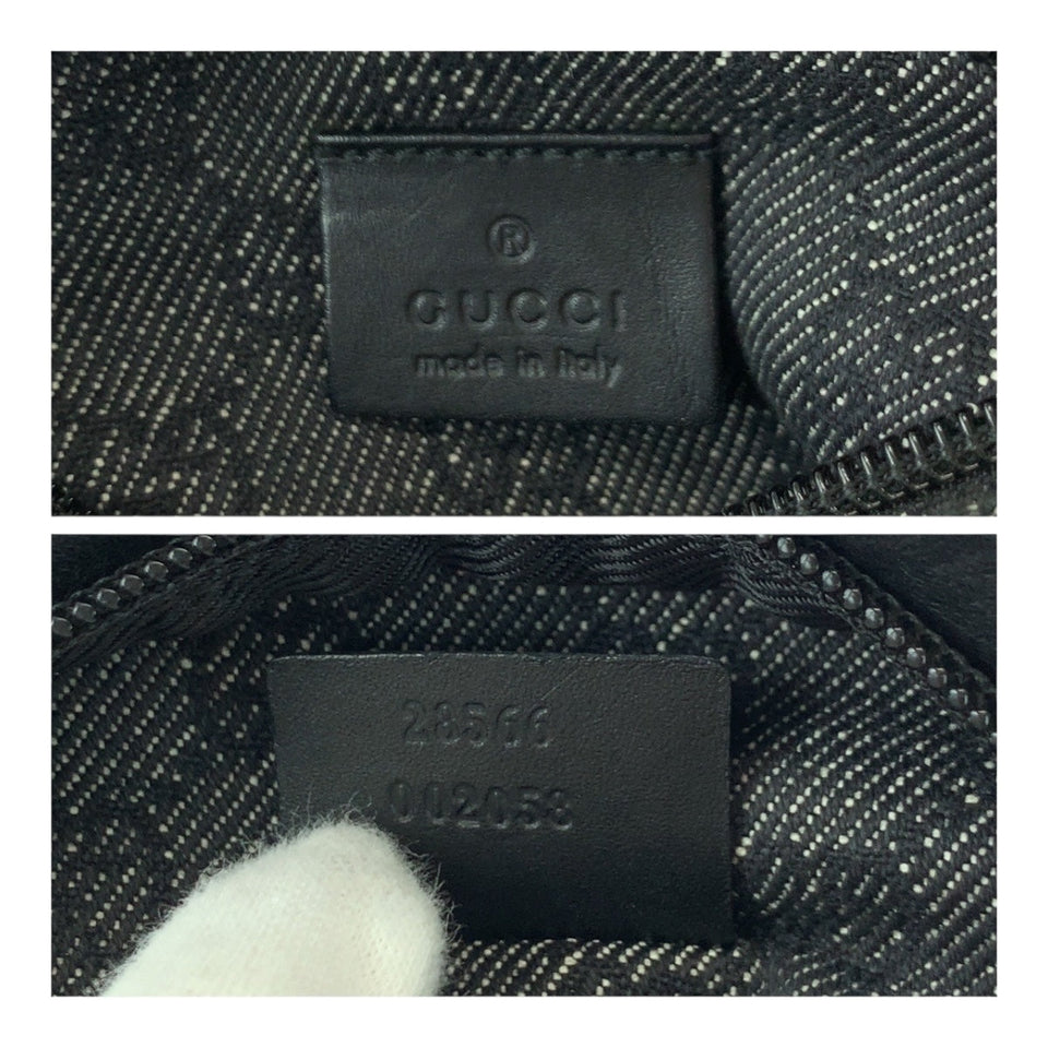 Gucci Waist bag 23566 GG canvas Black SilverMetal