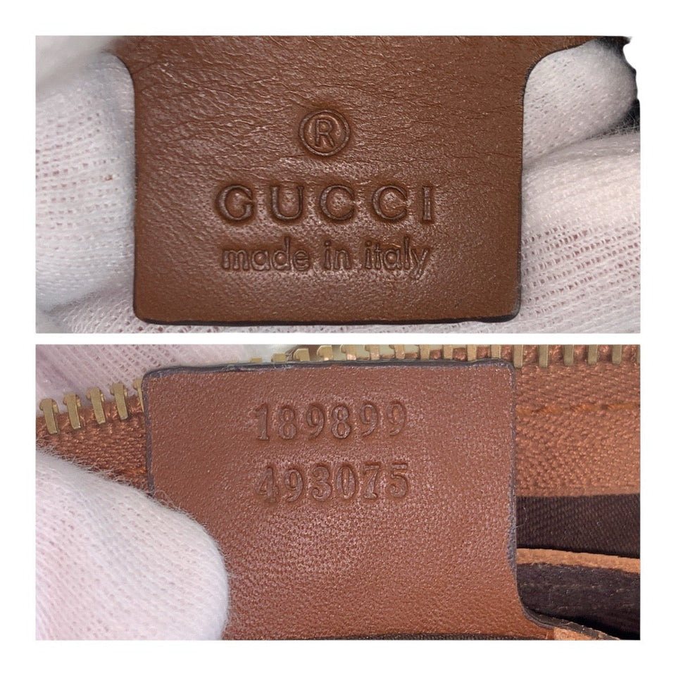 Gucci Business bag 189899 PVC Brown Ivory Gold Metal GG plus