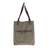 Gucci Tote Bag 39.02.003 GG plus Beige Gold Metal Old Gucci Shelly Line