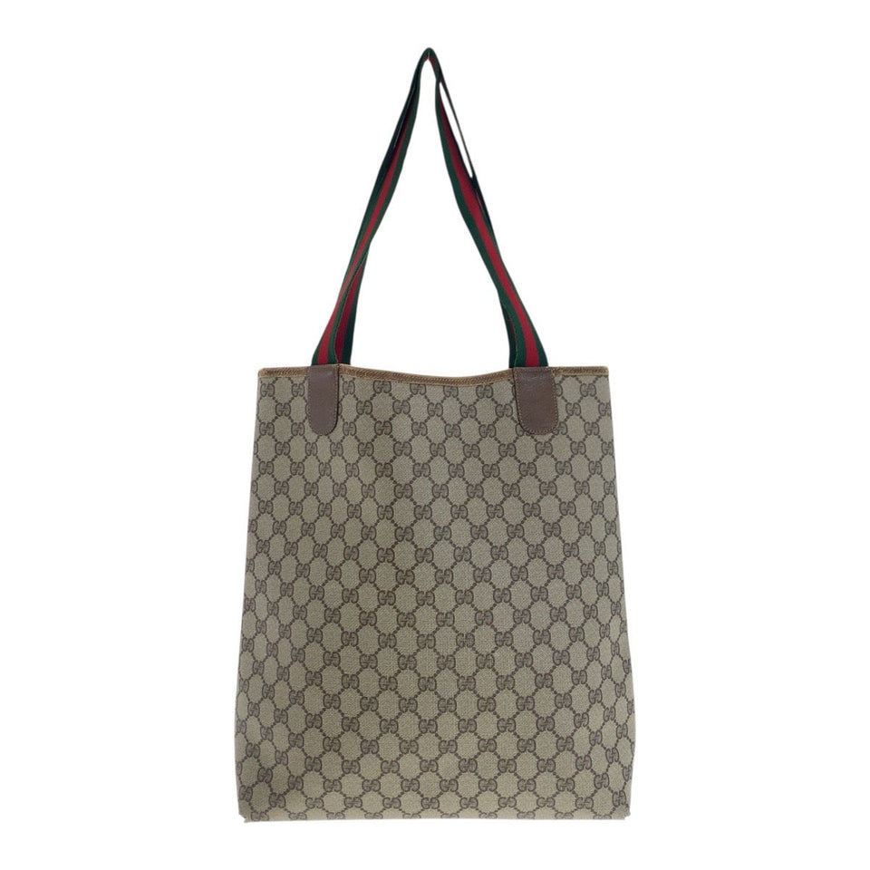 Gucci Tote Bag 39.02.003 GG plus Beige Gold Metal Old Gucci Shelly Line