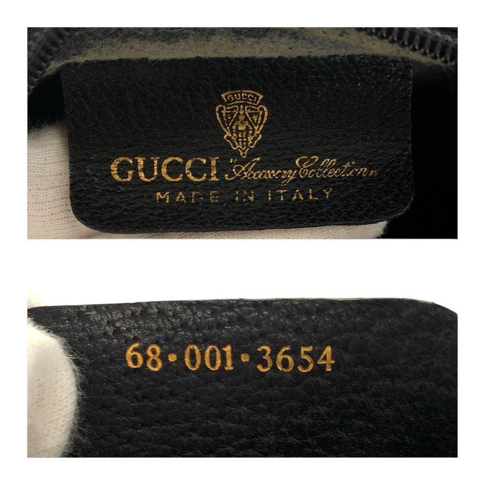 Gucci Shoulder Bag 68 001 3654 PVC Navy Gold Metal Sherry line Old Gucci