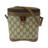 Gucci Shoulder Bag 904 02 070 GG Supreme Canvas Beige Brown Gold Metal Old Gucci Shelly Line