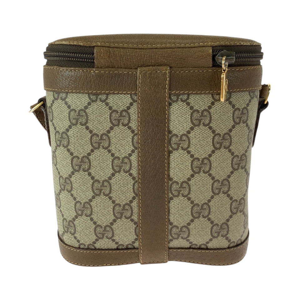 Gucci Shoulder Bag 904 02 070 GG Supreme Canvas Beige Brown Gold Metal Old Gucci Shelly Line
