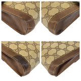 Gucci Clutch bag 38 GG Supreme Canvas Beige Brown Gold Metal Sherry line