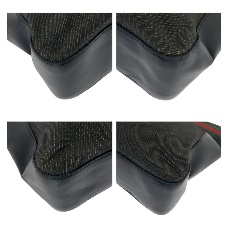 Gucci Tote Bag 73983 canvas Black SilverMetal Sherry line