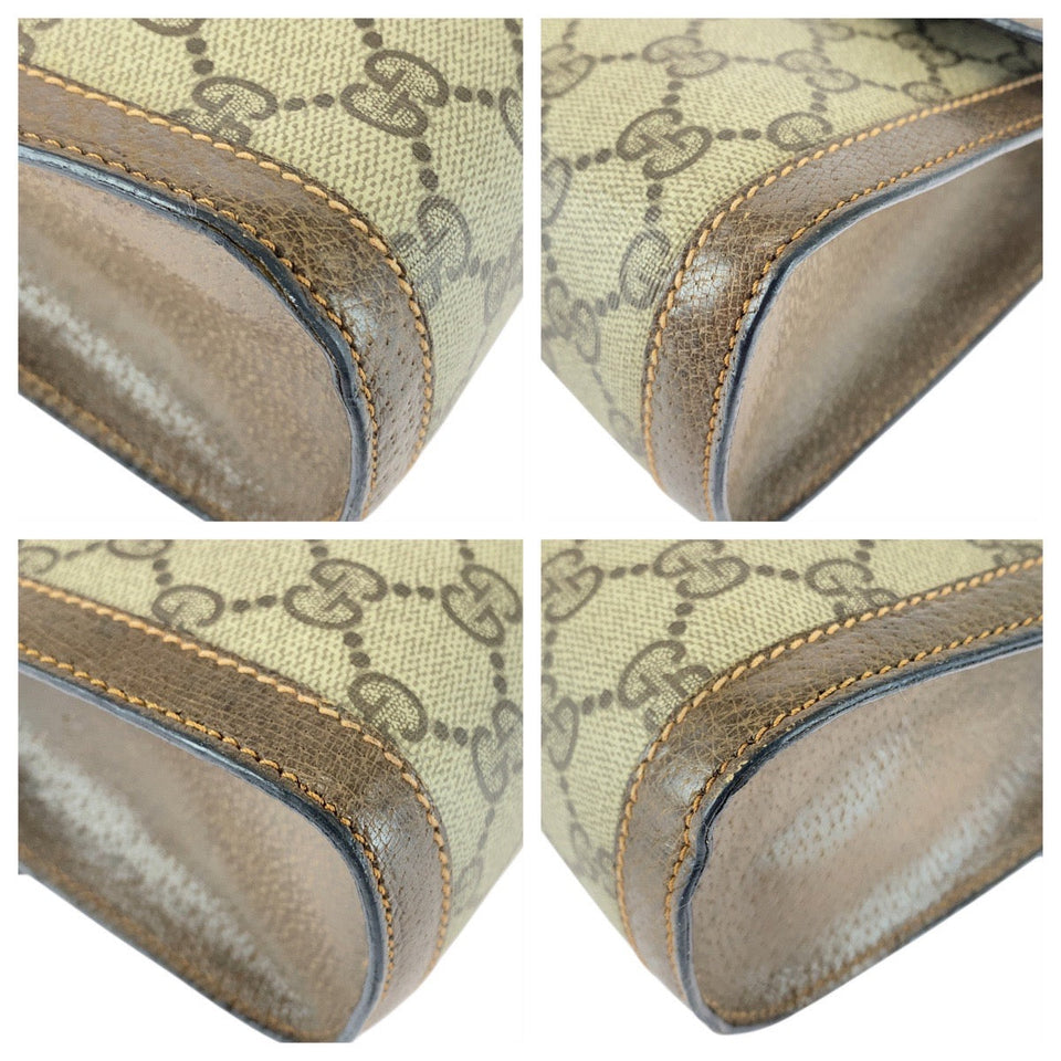 Gucci Clutch bag 89 01 006 GG Supreme Canvas Beige brown Sherry line