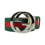 Gucci belt 114984 canvas multicolor Sherry line Interlocking 38