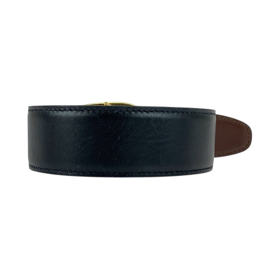 Gucci belt 036 194 0956 leather Black GoldMetal G buckle 24