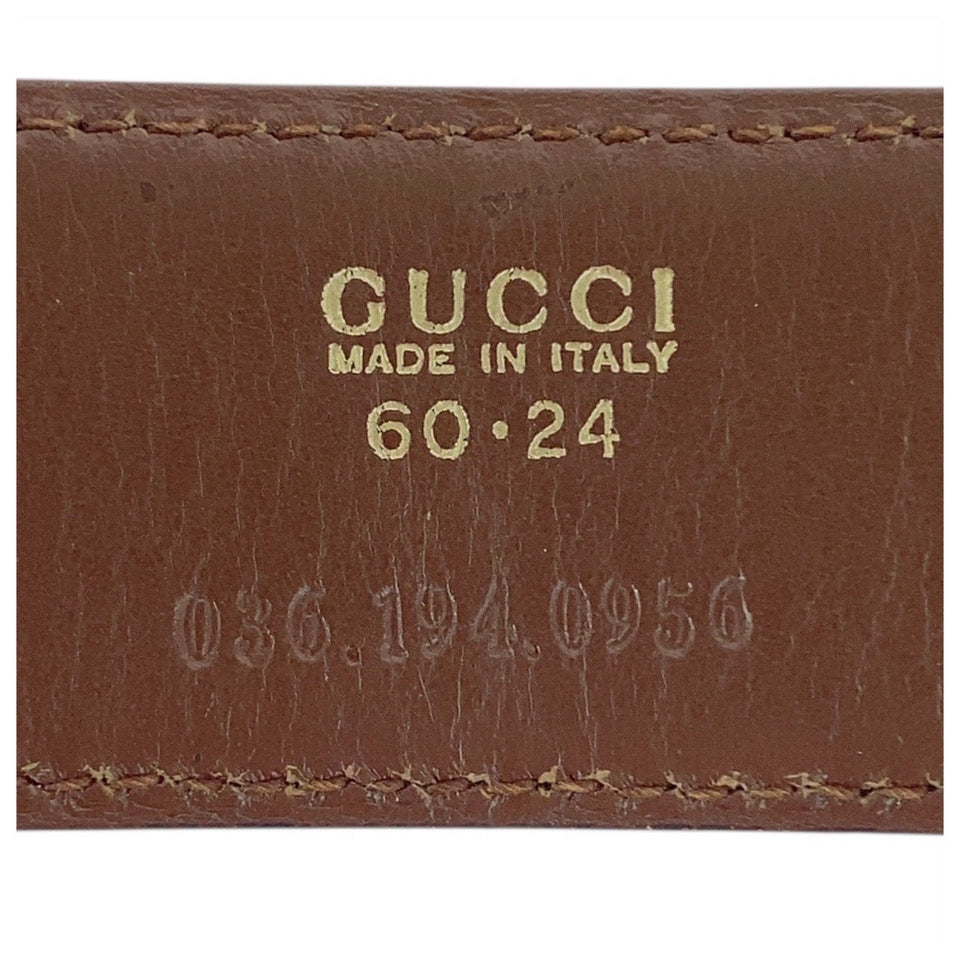 Gucci belt 036 194 0956 leather Black GoldMetal G buckle 24