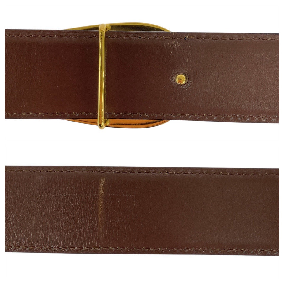 Gucci belt 036 194 0956 leather Black GoldMetal G buckle 24