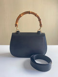 Gucci Bamboo 1947 Top Handle Bag Leather Medium Black