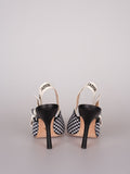 Dior J'ADior Sandals in Black and White Houndstooth Canvas Size 38