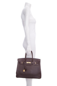 HermesChocolate 35 CM Birkin Handbag