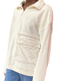 Louis Vuitton Ivory Logo Pocket Quarter Zip Sweater - S