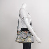 Gucci Flora Knight Tote Blue Nylon and Leather Small