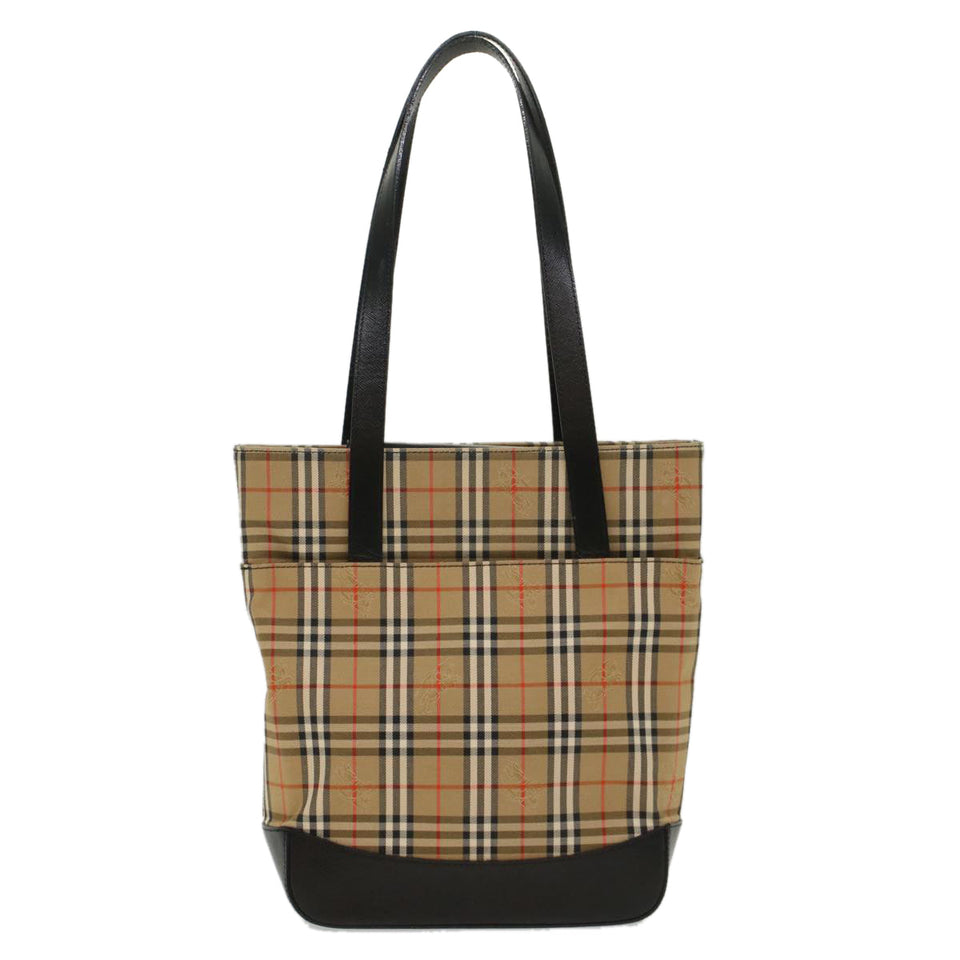 Luxury BurberrySs Nova Check Shoulder Bag Nylon Leather Beige Auth 52494