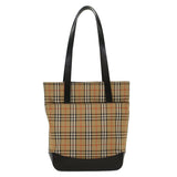 Luxury BurberrySs Nova Check Shoulder Bag Nylon Leather Beige Auth 52494