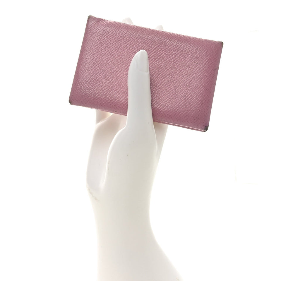 Hermes Epsom Calvi Card Case 5P Pink