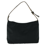 Luxury Burberry Nova Check Shoulder Bag Nylon Leather Beige Black Auth 53789