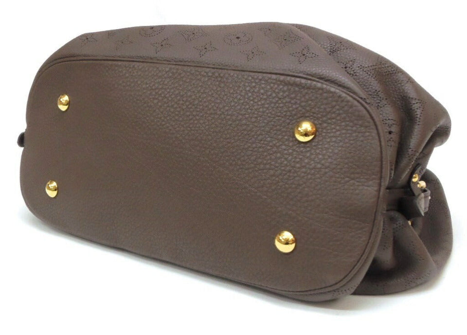 Louis Vuitton Shoulder Bag Mahina L Monogram Glyperl Brown