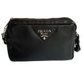 Prada Black Daino Leather Crossbody Camera Bag