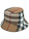 Luxury Burberry Checked Cotton Bucket Hat Brown
