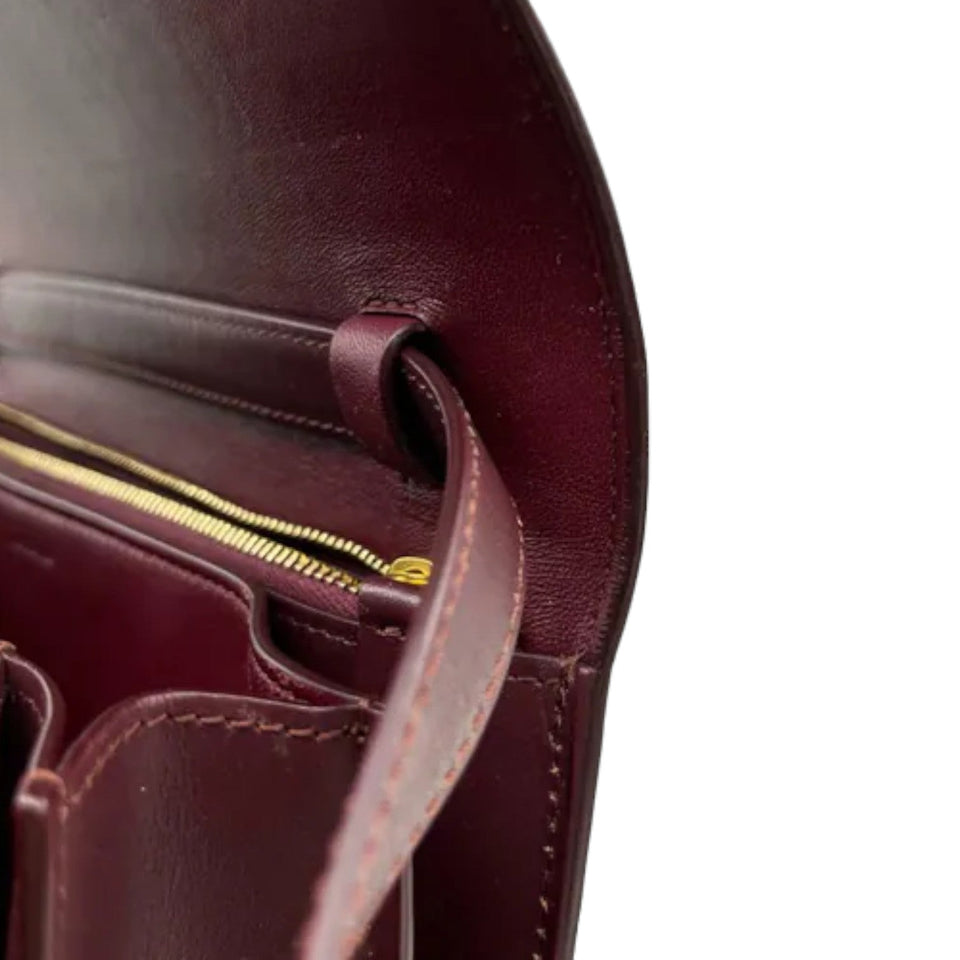 Classic Box Flap Medium Calfskin Burgundy GHW