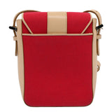 Luxury Burberry Shoulder Bag Canvas Leather Beige Red Auth 54143