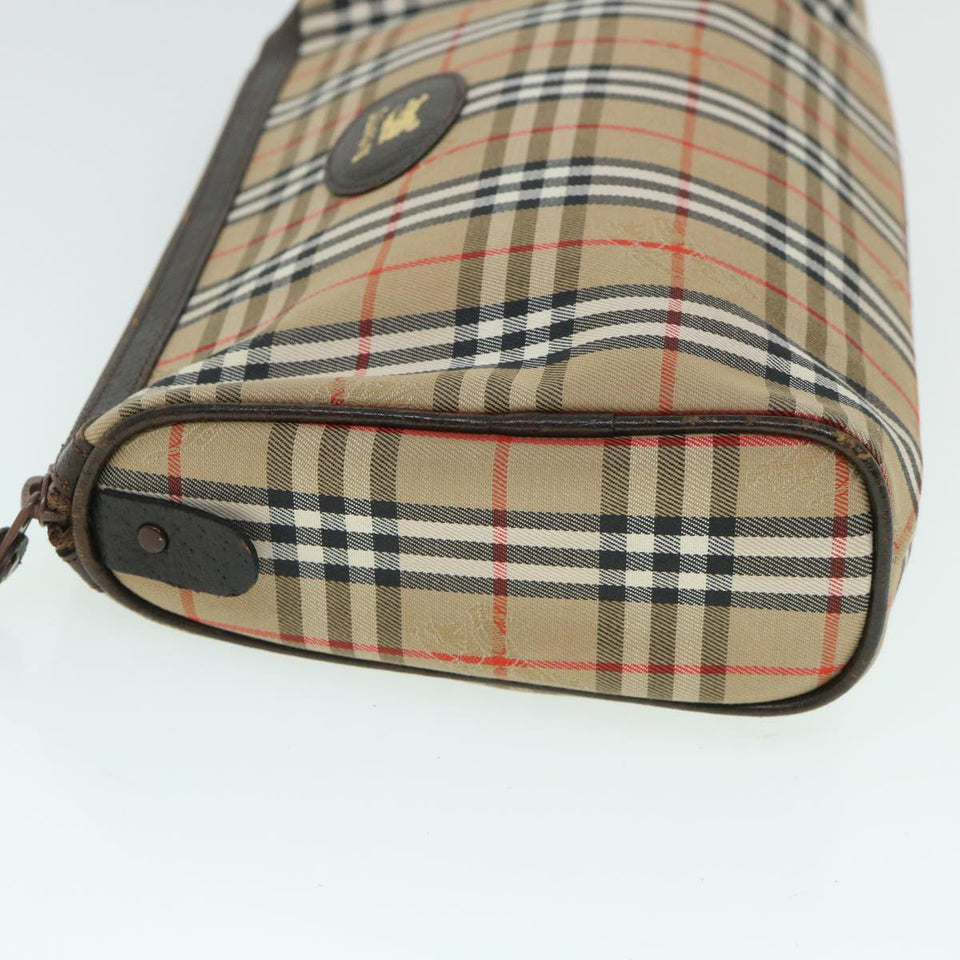 Luxury BurberrySs Nova Check Clutch Bag Canvas Leather Beige Brown Auth 54952