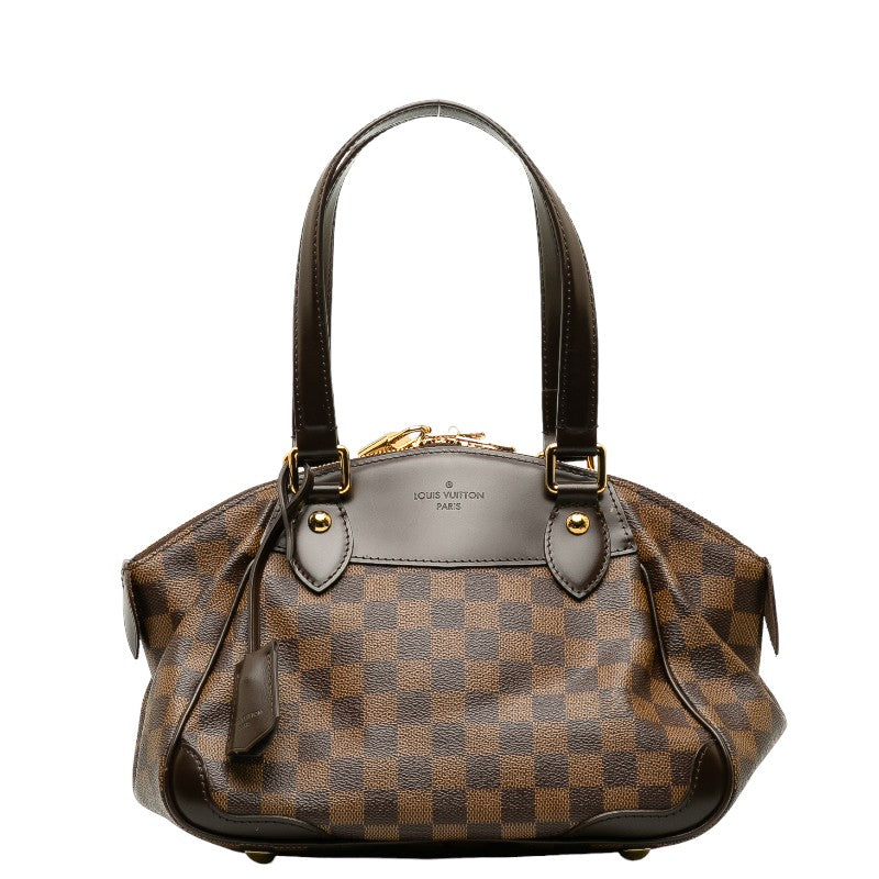 Louis Vuitton Verona PM Handbag Brown PVC Leather Louis Vuitton