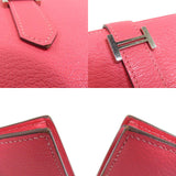 Hermes Bear Souffle Rose Azare Silver Metal Fittings Long Wallet