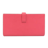 Hermes Bear Souffle Rose Azare Silver Metal Fittings Long Wallet