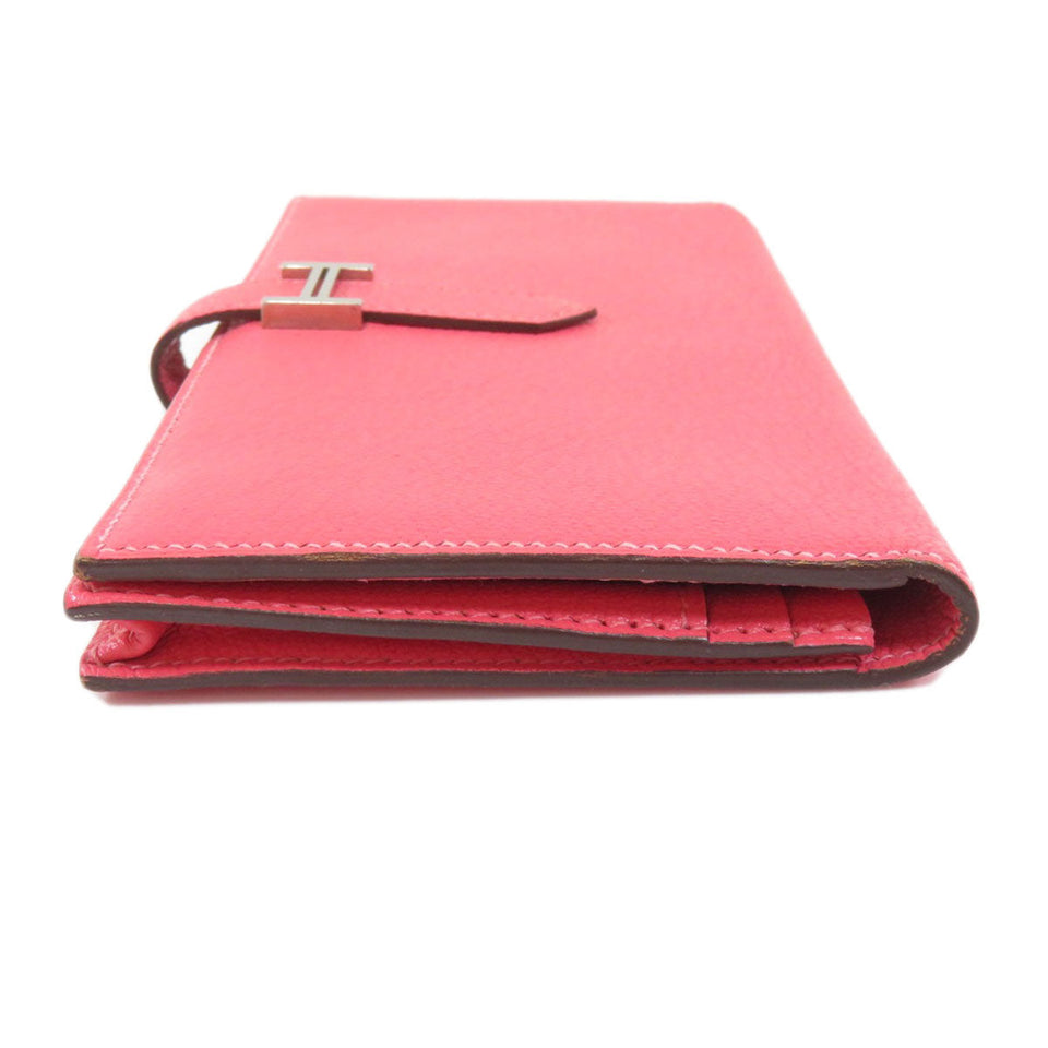 Hermes Bear Souffle Rose Azare Silver Metal Fittings Long Wallet