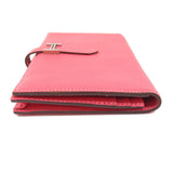 Hermes Bear Souffle Rose Azare Silver Metal Fittings Long Wallet