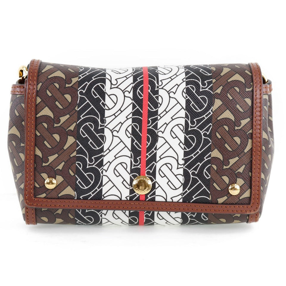Burberry Shoulder Bag PVC , Calfskin Brown / black / white / red Monogram Women
