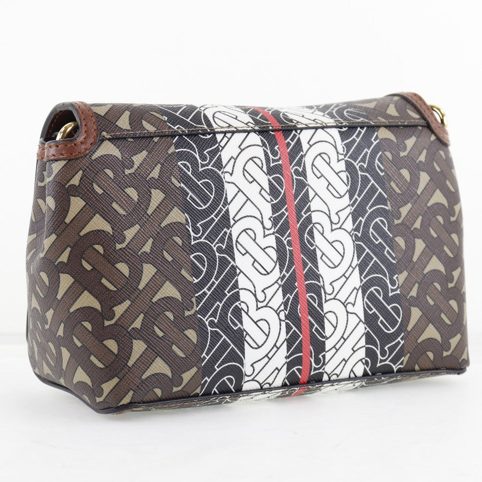 Burberry Shoulder Bag PVC , Calfskin Brown / black / white / red Monogram Women