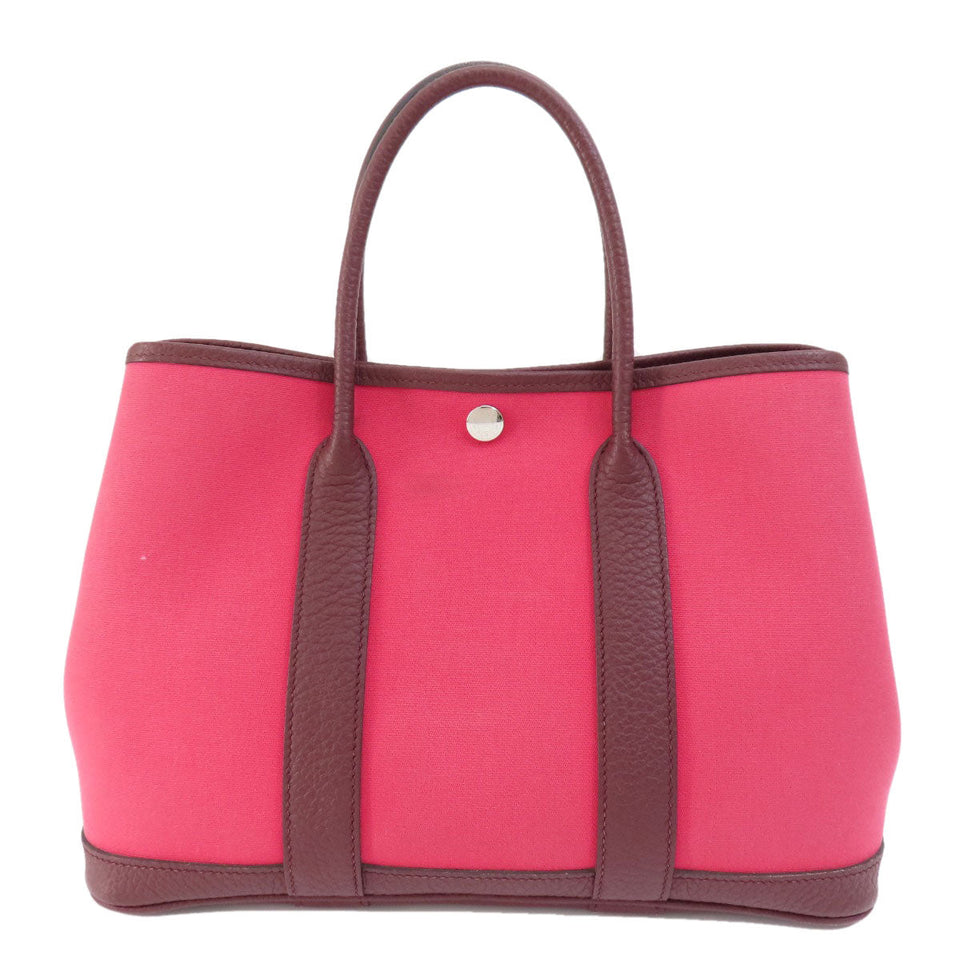 Hermes Garden Party TPM Rose Azare Silver Hardware Tote Bag Canvas
